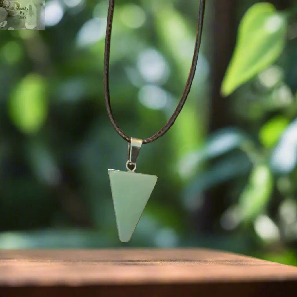 Aventurine Triangle Pendant Necklace Beauty by Dani Gems and More