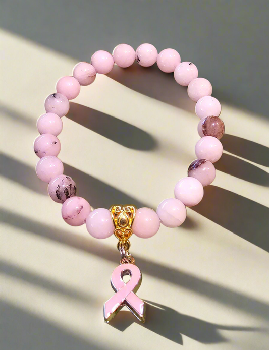 Jasper Breast Cancer Bracelet - Beauty by Dani