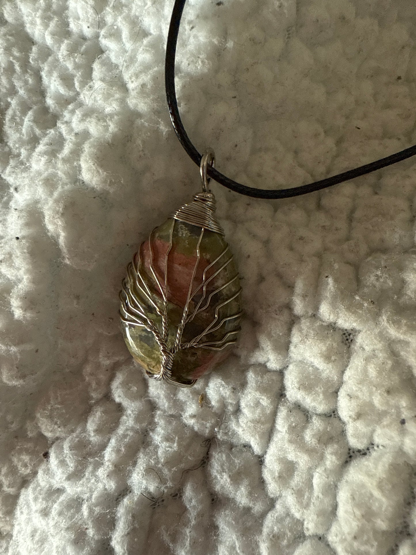 Wire Tree of Life Gemstone Necklace