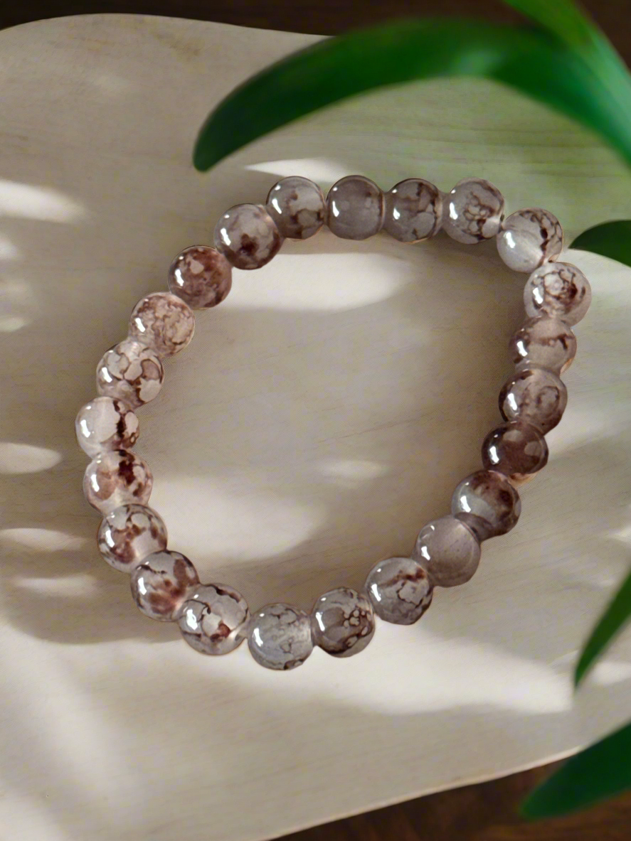 Dragon Vein Agate Bracelet - 8mm Beads