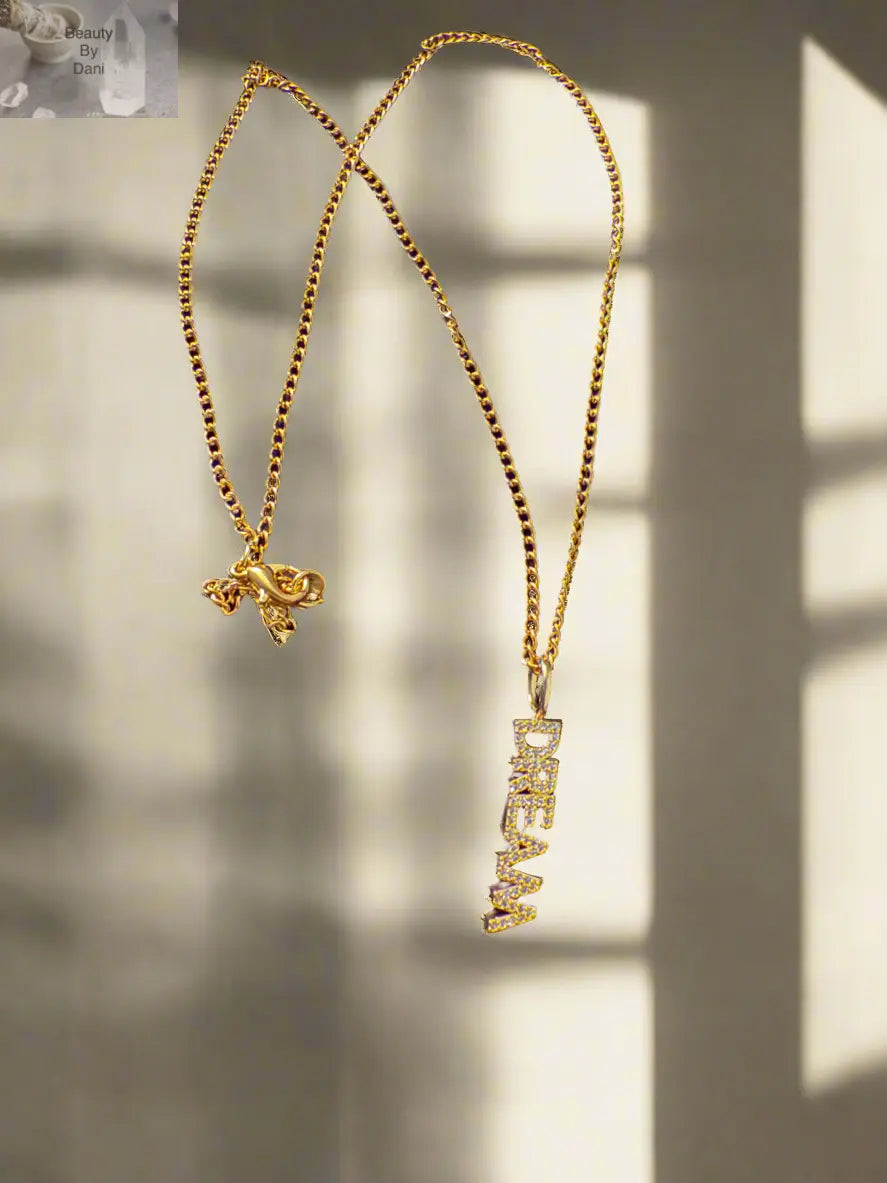Rhinestone Dream Necklace - Goldtone Stainless Steel Beauty by Dani