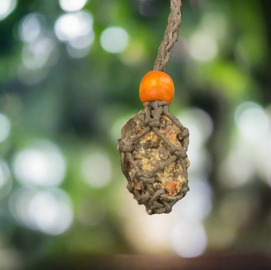Handcrafted Amber Crochet Necklace