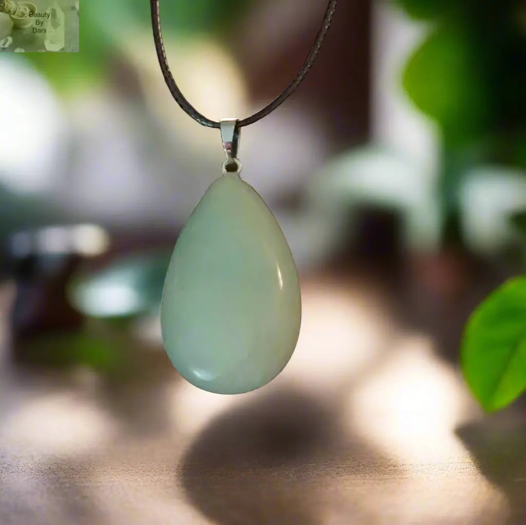 Aventurine Teardrop Pendant Necklace Beauty by Dani Gems and More