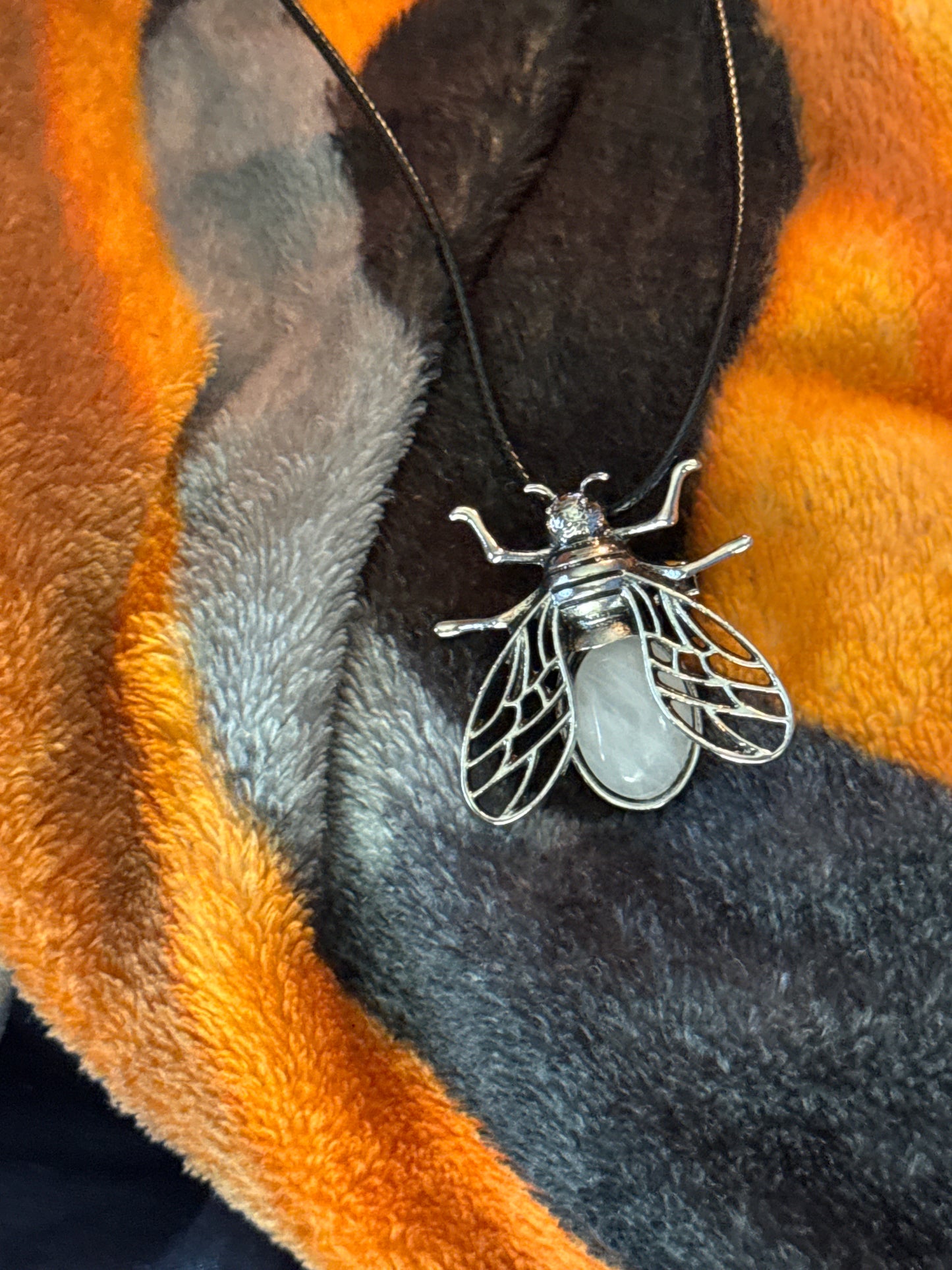 Bumble Bee Gem Necklace - Stainless Steel Charm