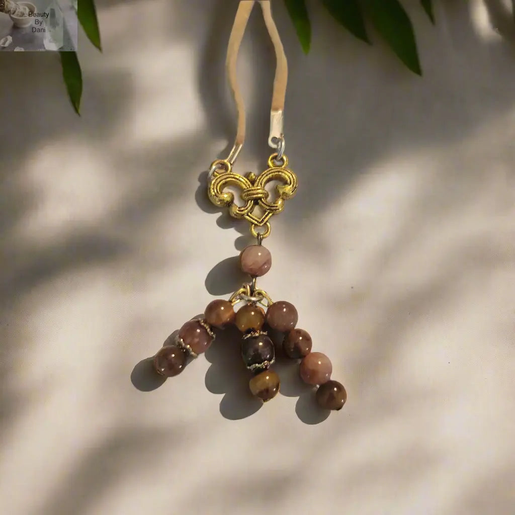 Spiritual Agate Necklace with Stainless Steel and Leather Beauty by Dani Gems and More