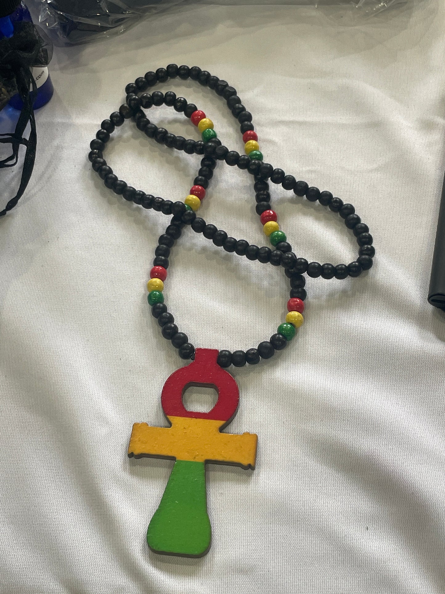 Wood Ankh Necklace