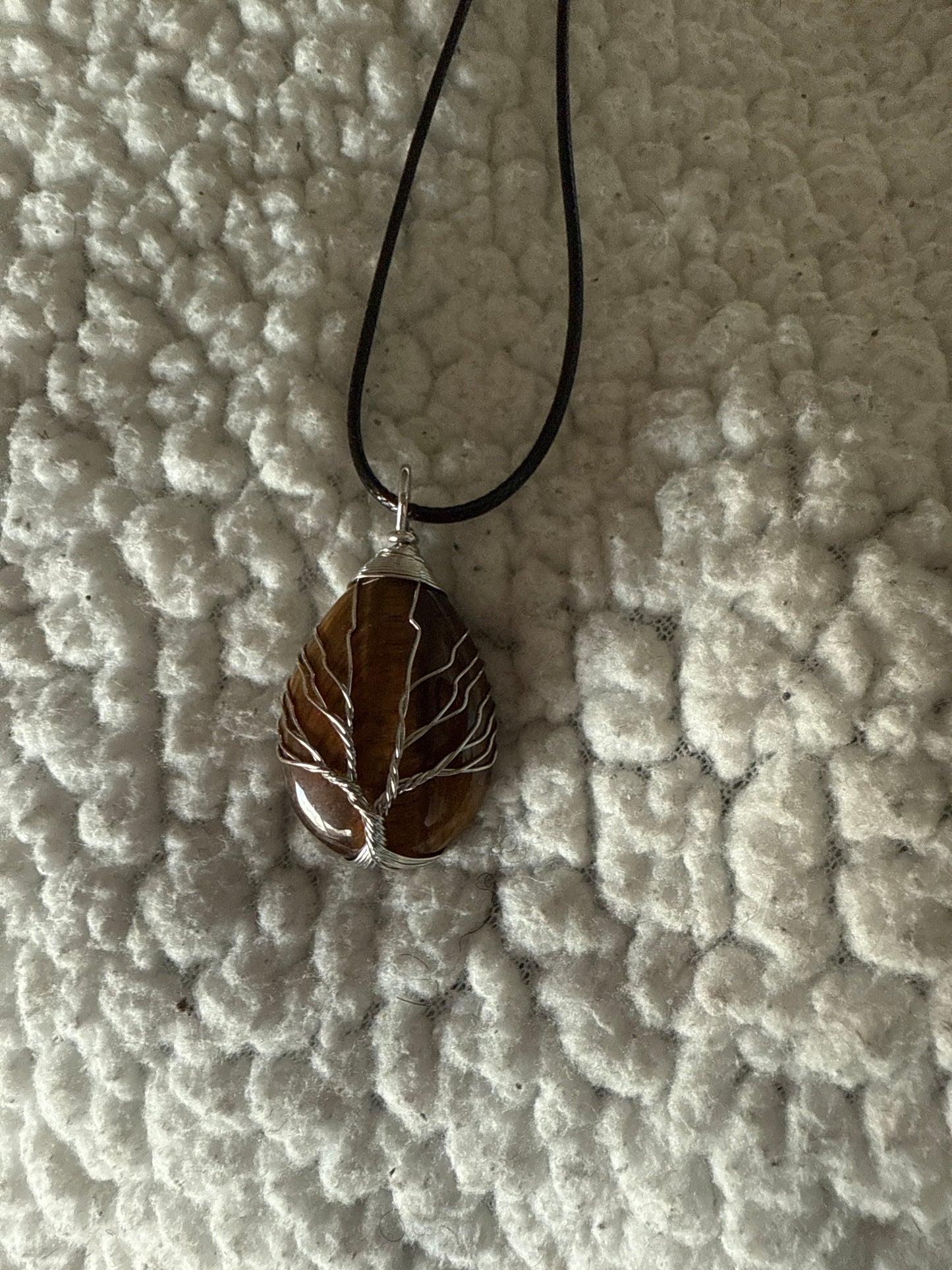 Wire Tree of Life Gemstone Necklace