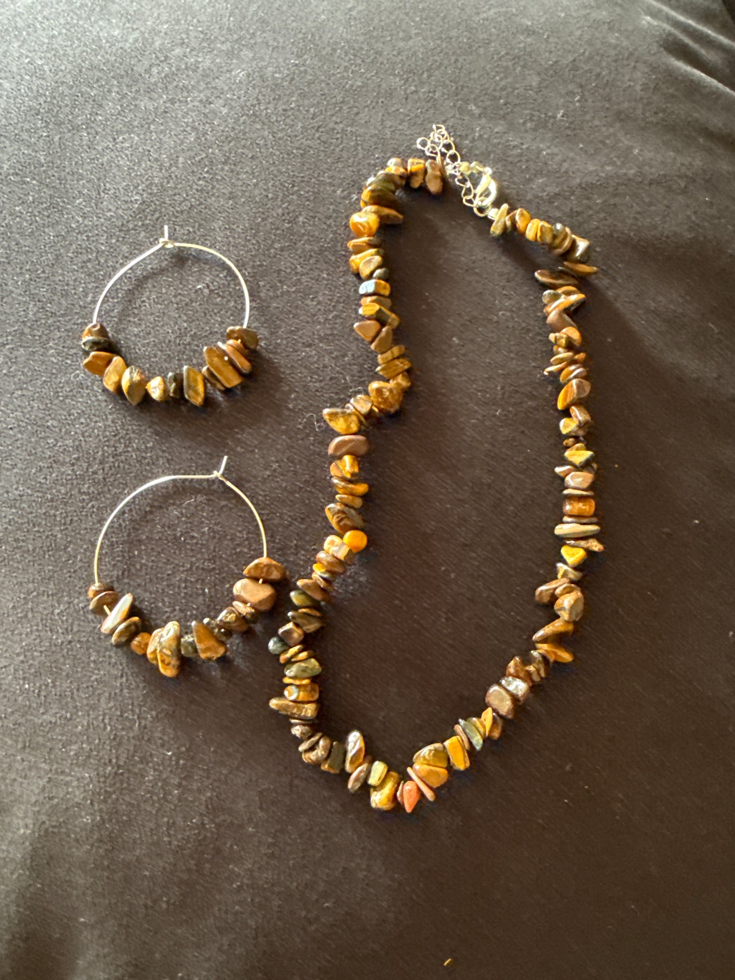 Tiger’s Eye Necklace and Earrings Set