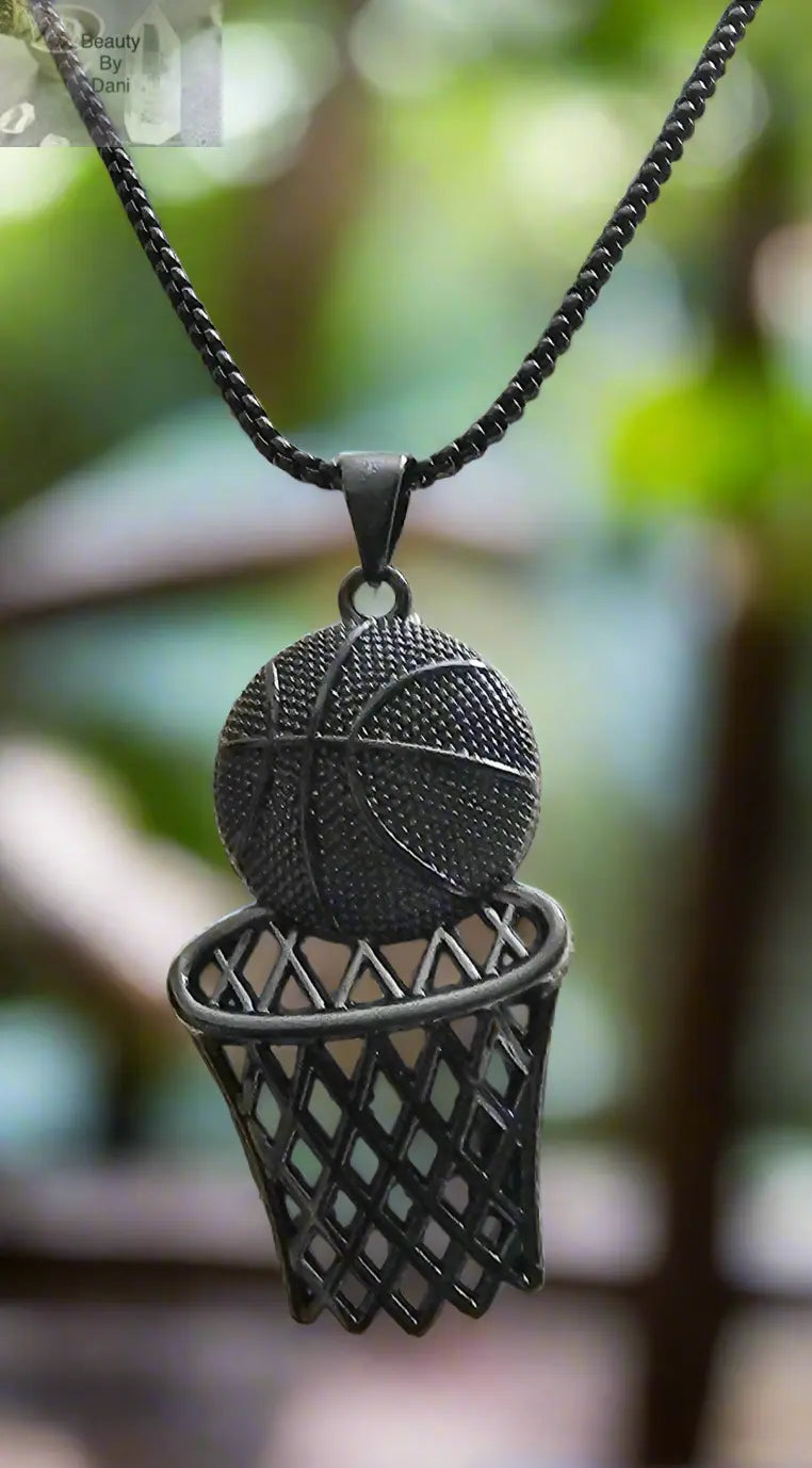 Stainless Steel Basketball Pendant Necklace Beauty by Dani