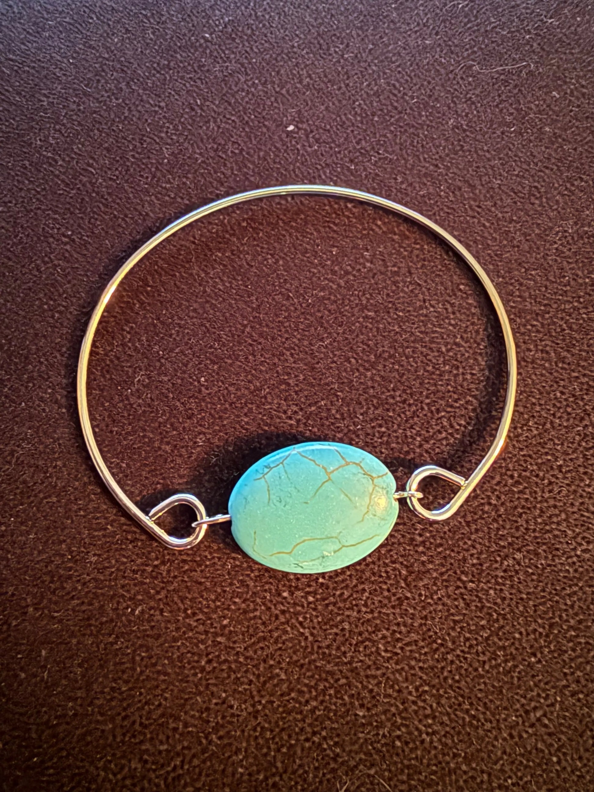 Turquoise Stainless Steel Bangle Bracelets Beauty by Dani