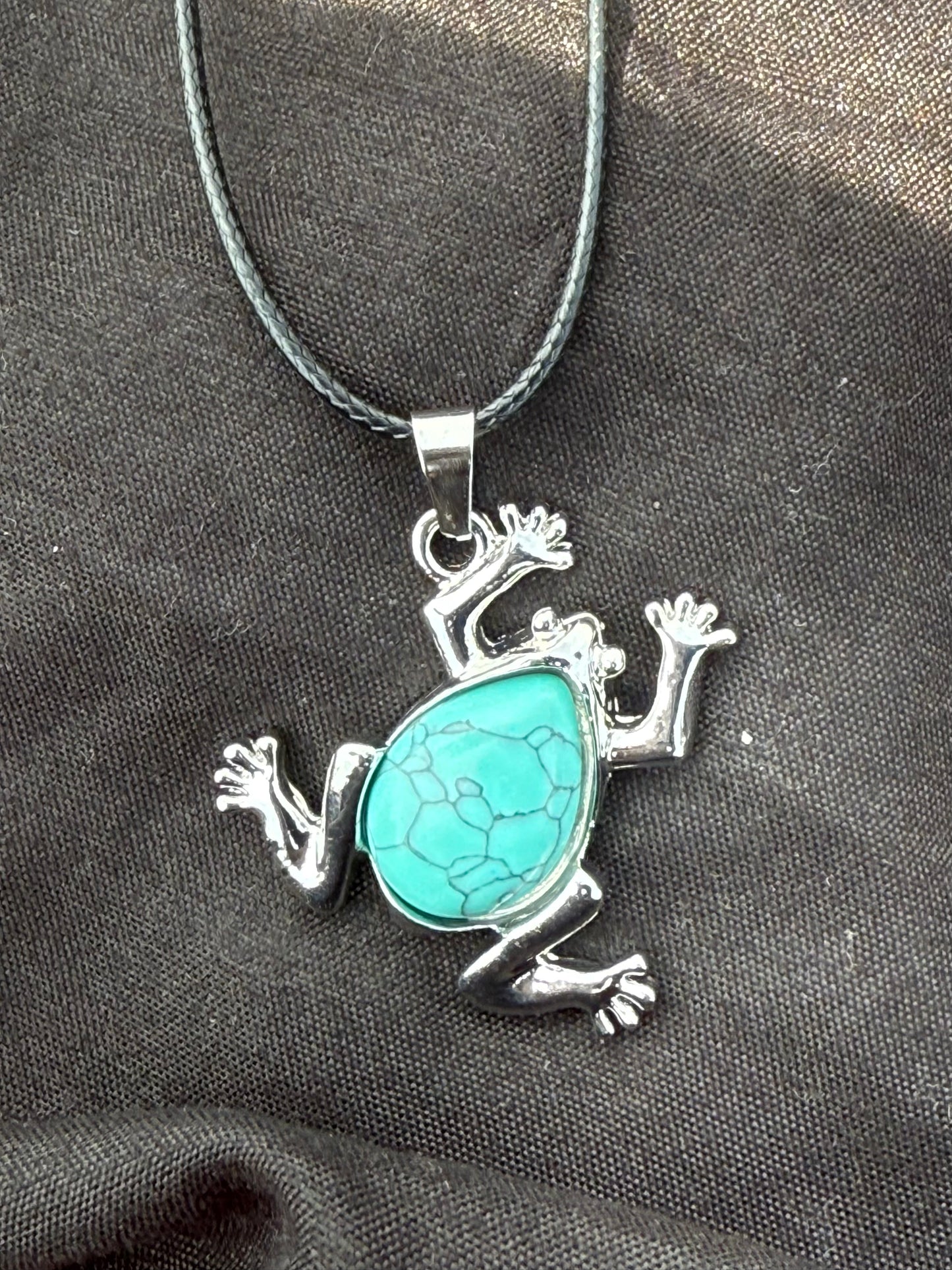 Frog Gem Necklace - 18" Stainless Steel Pendant