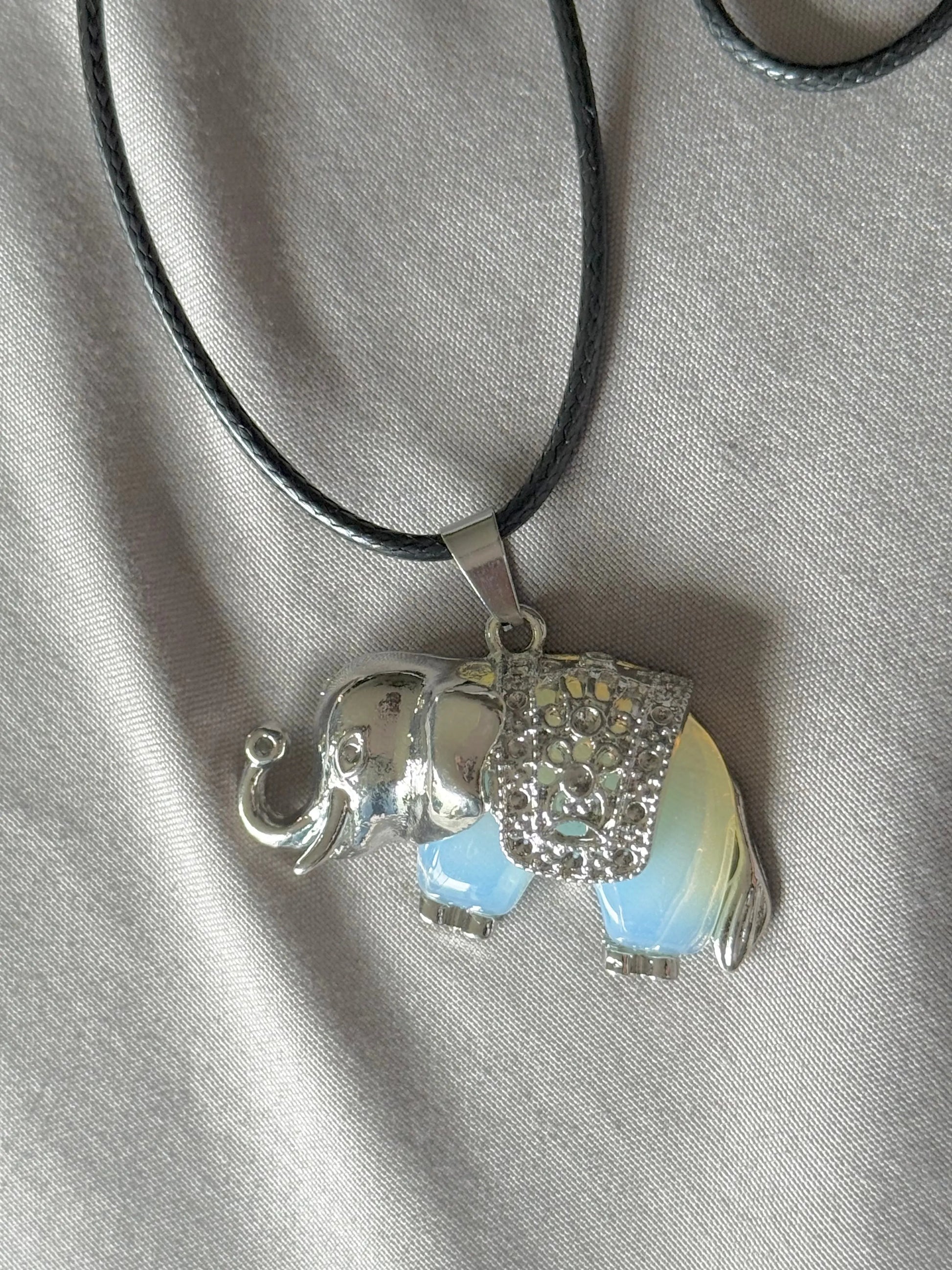 Elephant Gemstone Necklace Beauty by Dani
