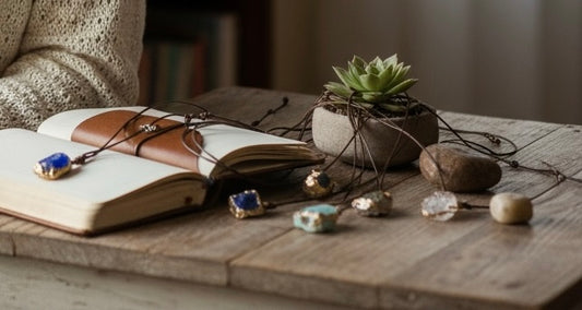 Gold Foil Gemstone Necklace