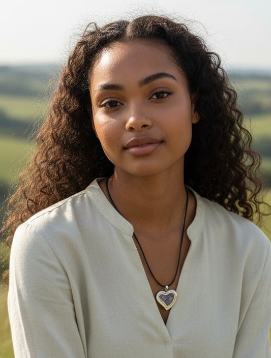 Glass Heart Gem Necklace