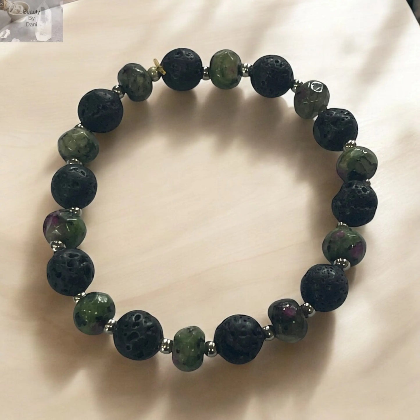 Vesuvianite and Lava Stone Essential Oil Diffuser Bracelet includes (2) 1 ml oil bottle (lavender and eucalyptus) Beauty by Dani Gems and More