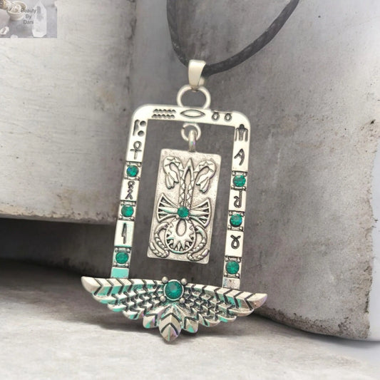 Elegant Egyptian Inspired Stainless Steel Necklace