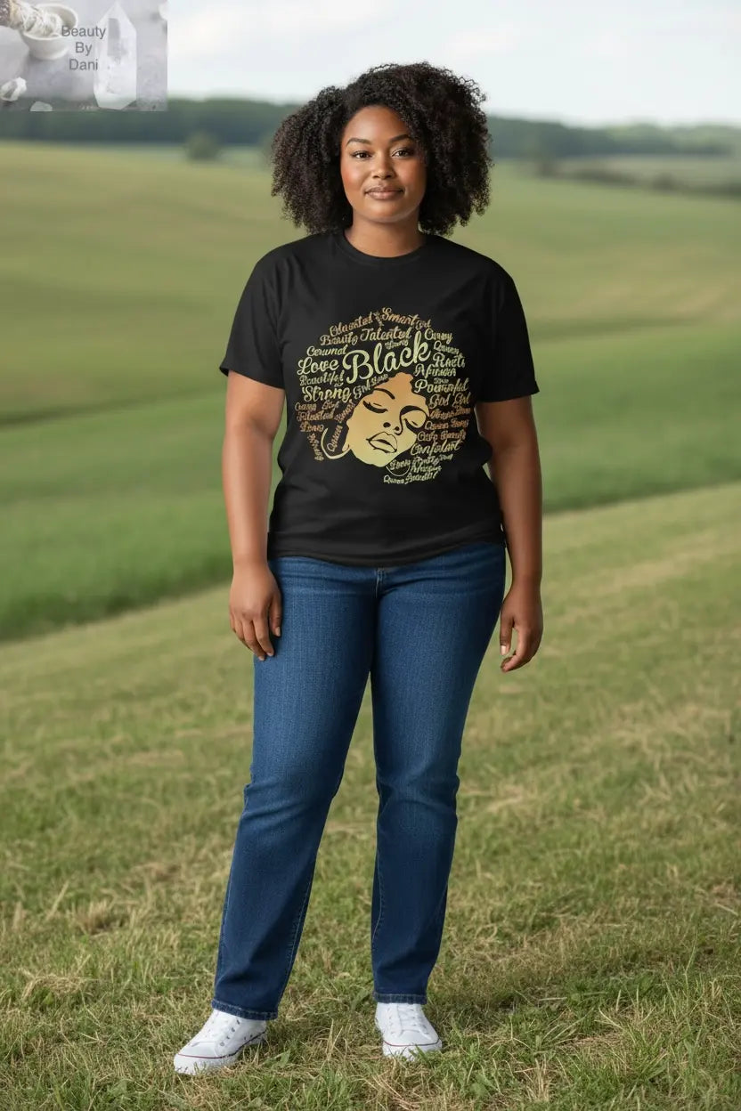 Woman with Afro T-shirt and Hoodie