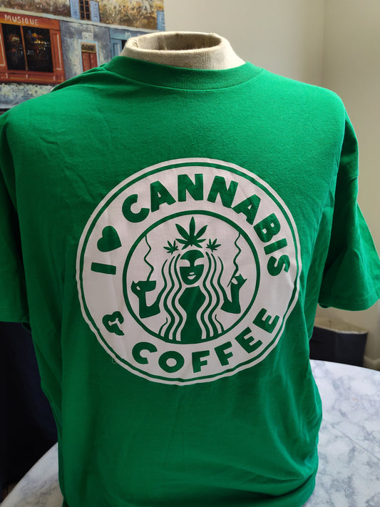 Cannabis and coffee T-shirt