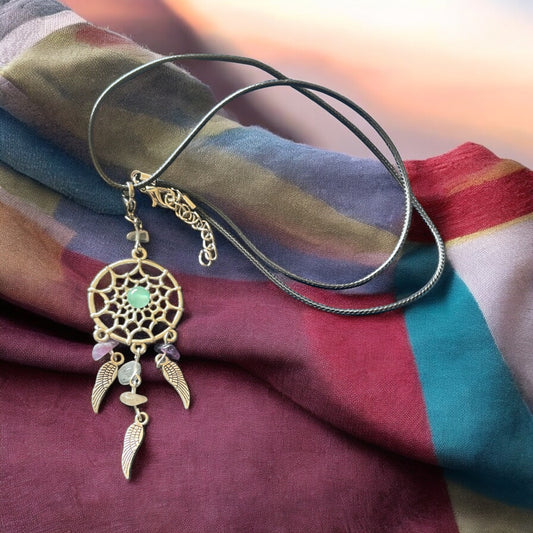 Flourite Dream catcher Necklace