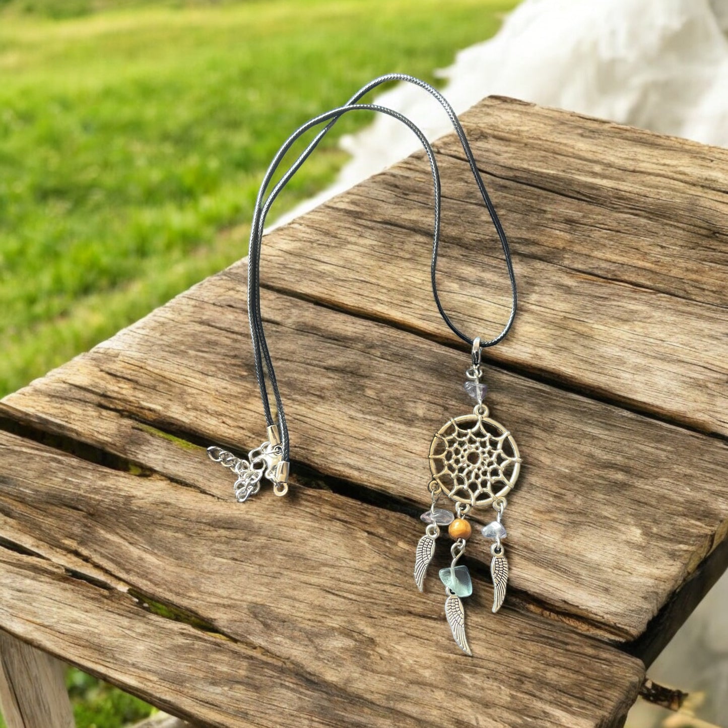 Flourite Dreamcatcher Necklace