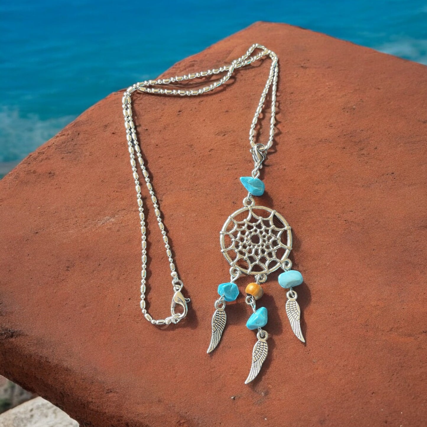 Turquoise Dreamcatcher Necklace