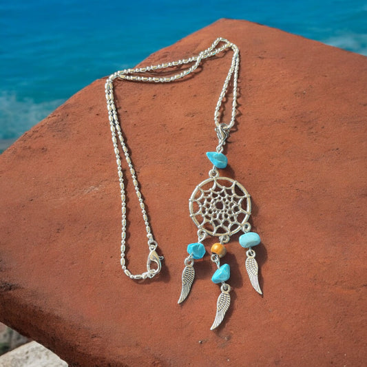 Turquoise Dreamcatcher Necklace