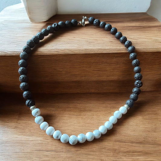 Lava and Magnesite Necklace