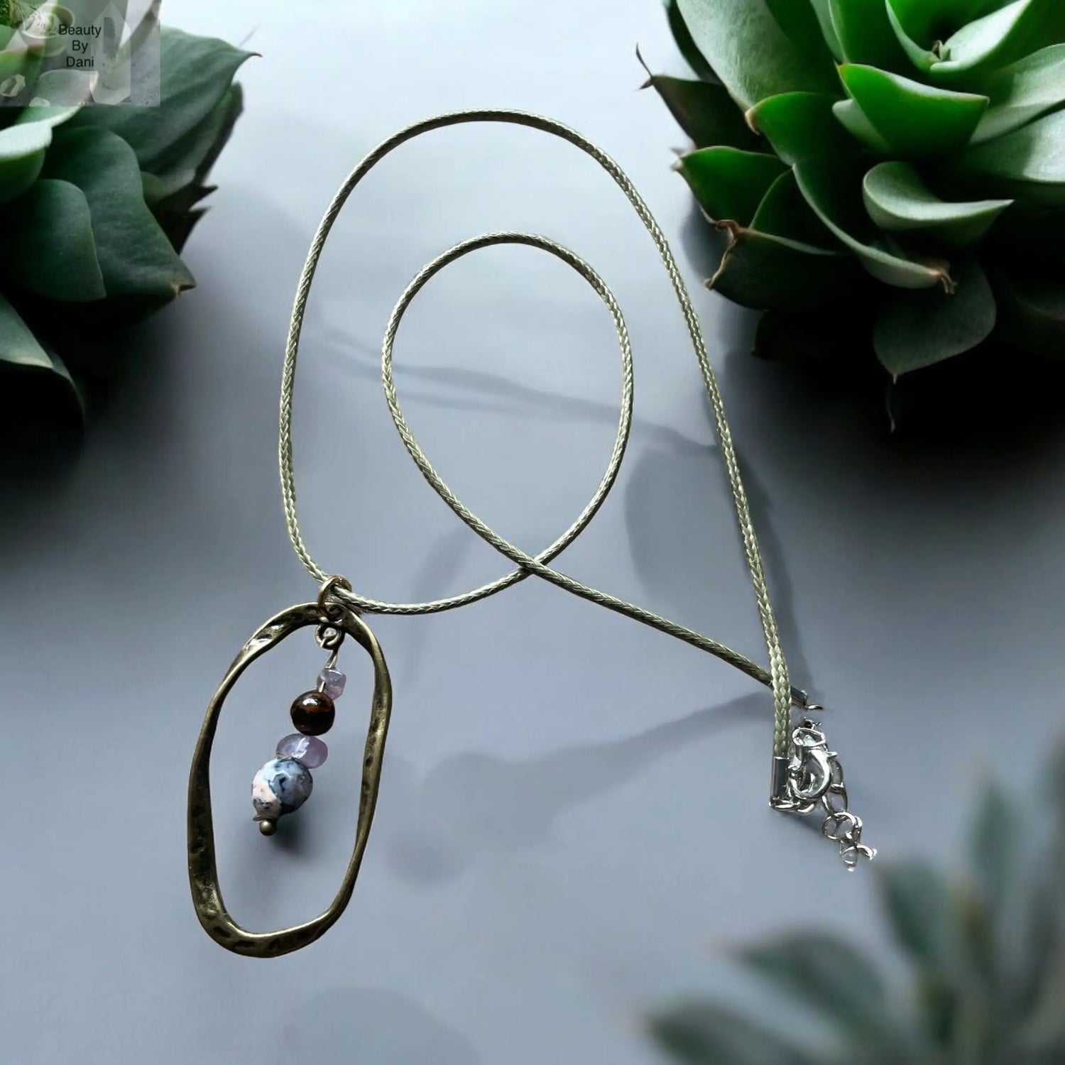 Amethyst/Jasper/Tigers Eye Necklace Beauty by Dani