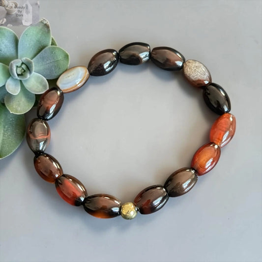 Red Agate Bracelet - 8 mm Beads