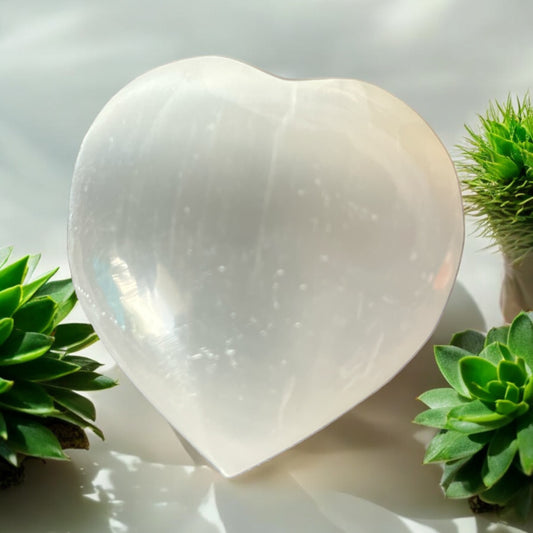 Small Selenite (satin spar) Heart