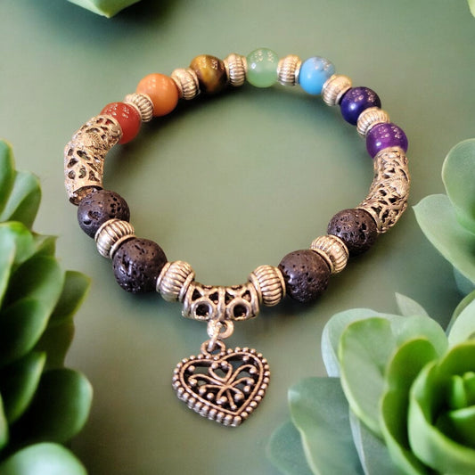 7 Chakra Lava Diffuser Bracelet