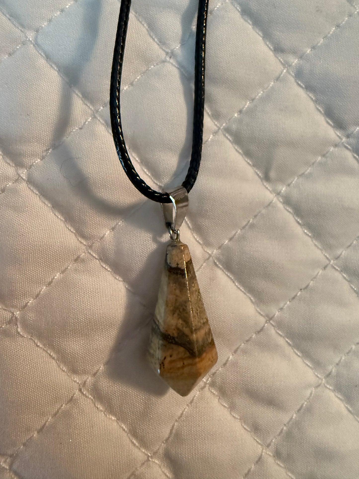 Hexagonal Gem Cone Necklace