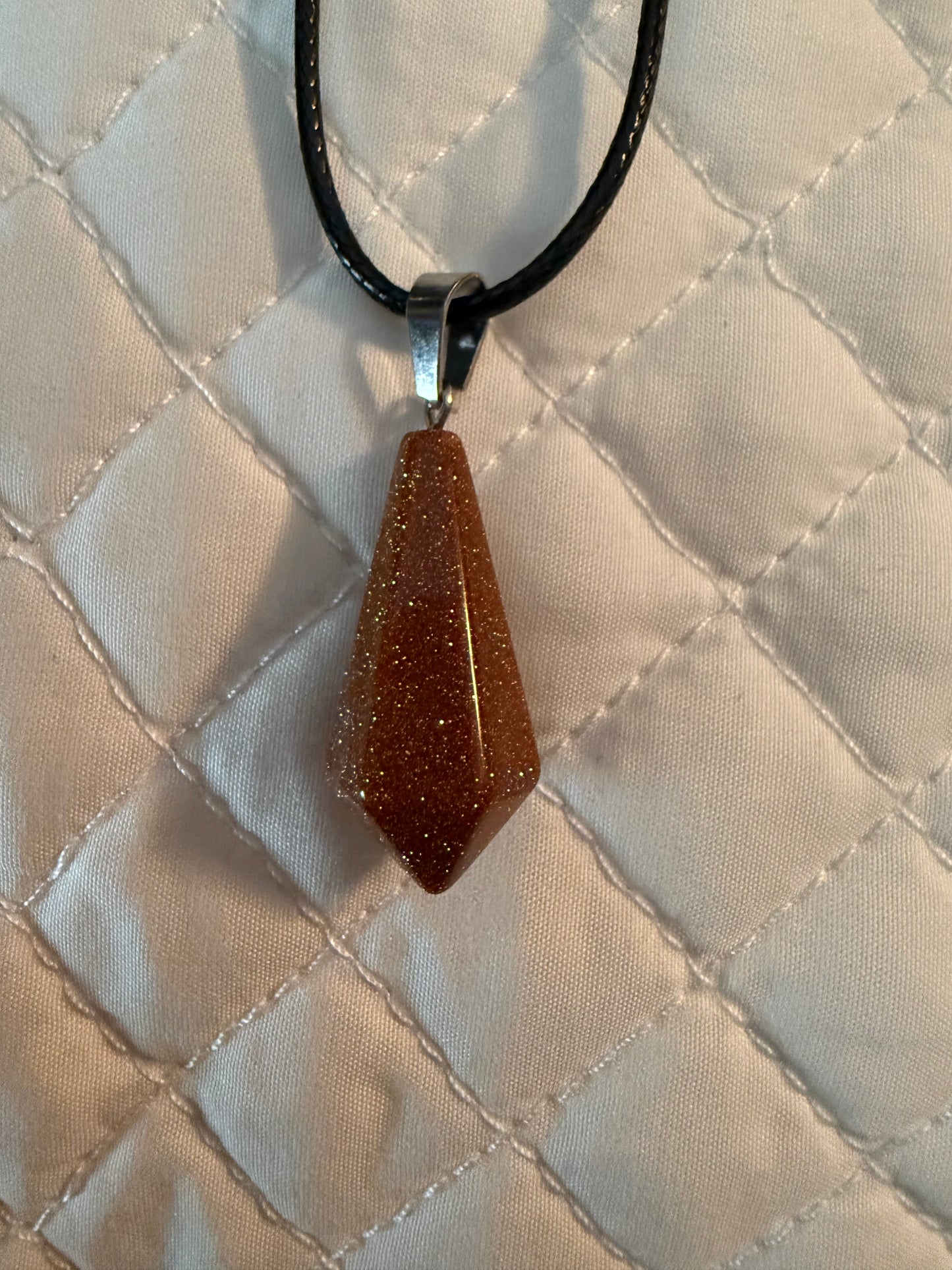 Hexagonal Gem Cone Necklace