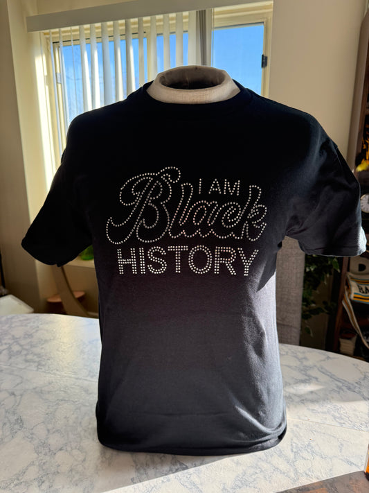 I am black history rhinestone T-shirt