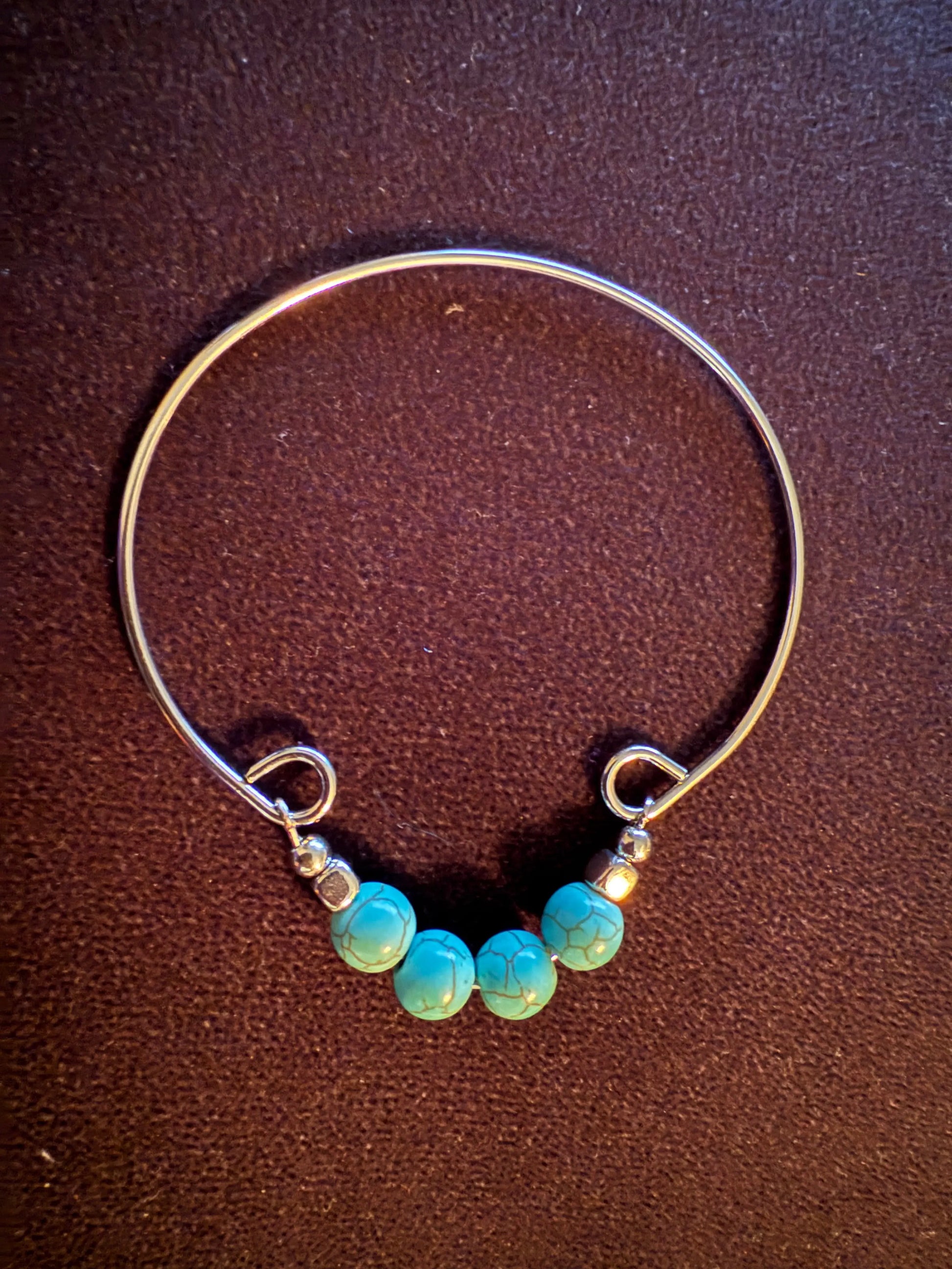 Turquoise Stainless Steel Bangle Bracelets Beauty by Dani