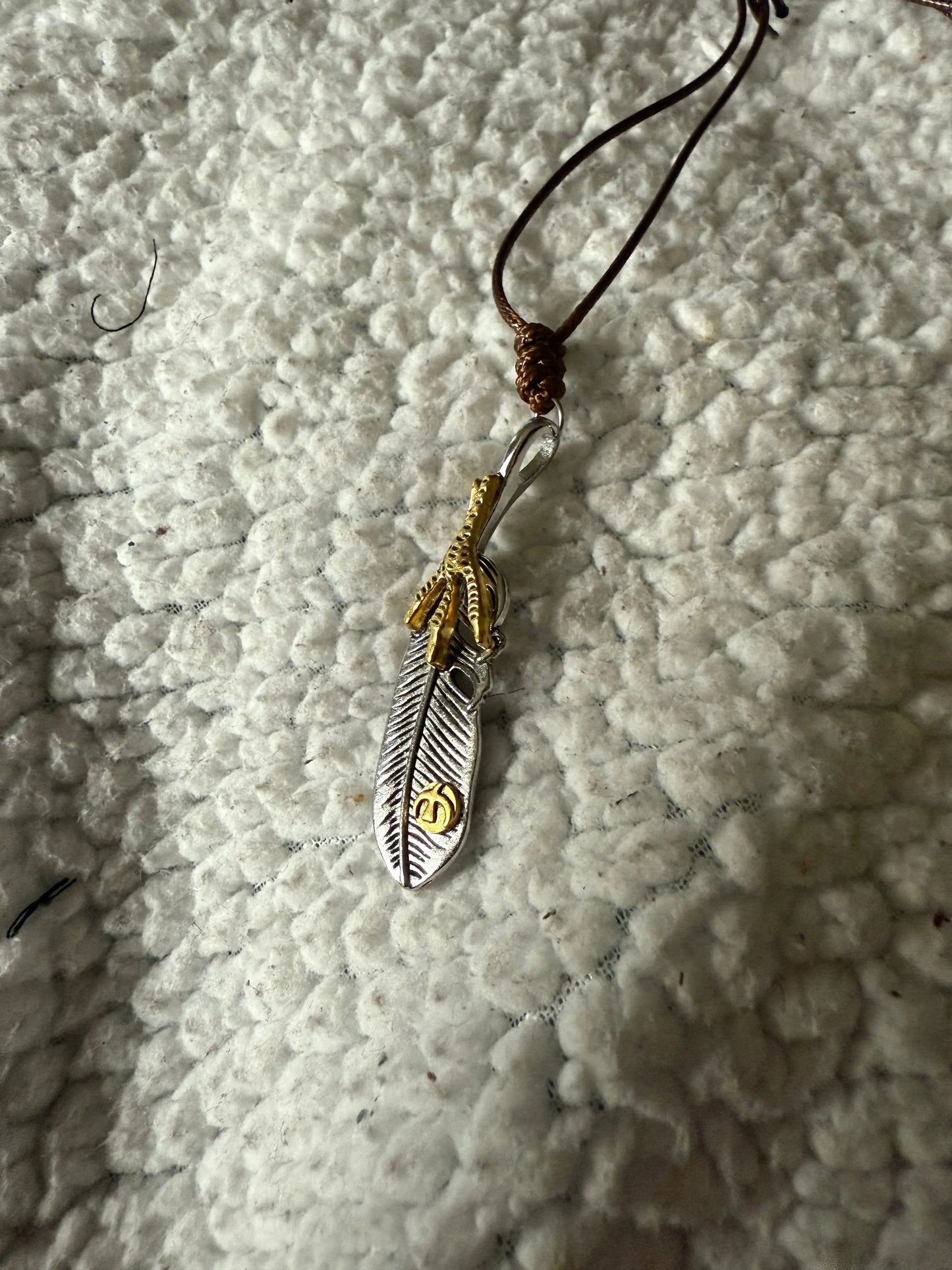 Adjustable Stainless Steel Feather Charm Necklace