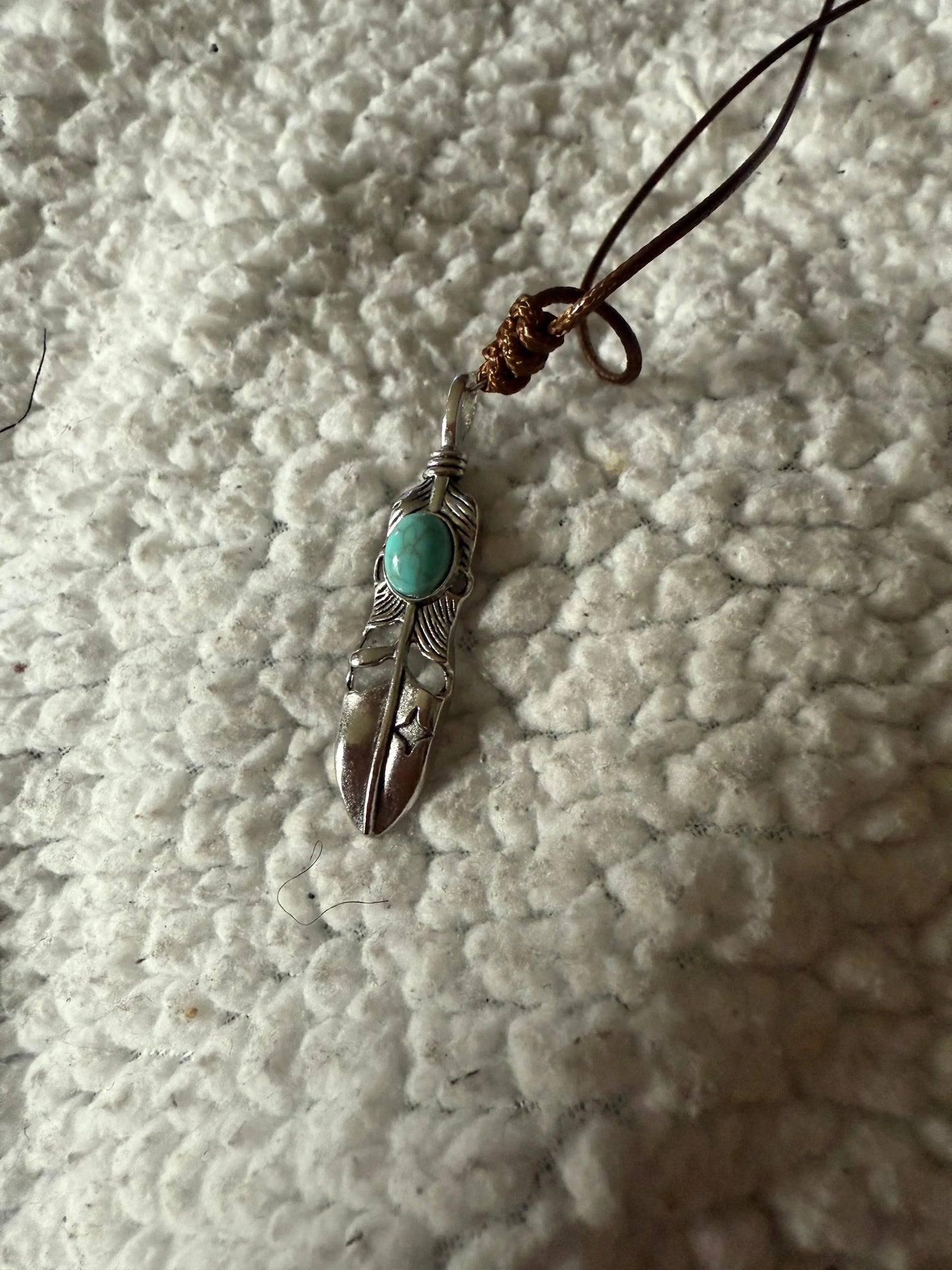 Adjustable Stainless Steel Feather Charm Necklace