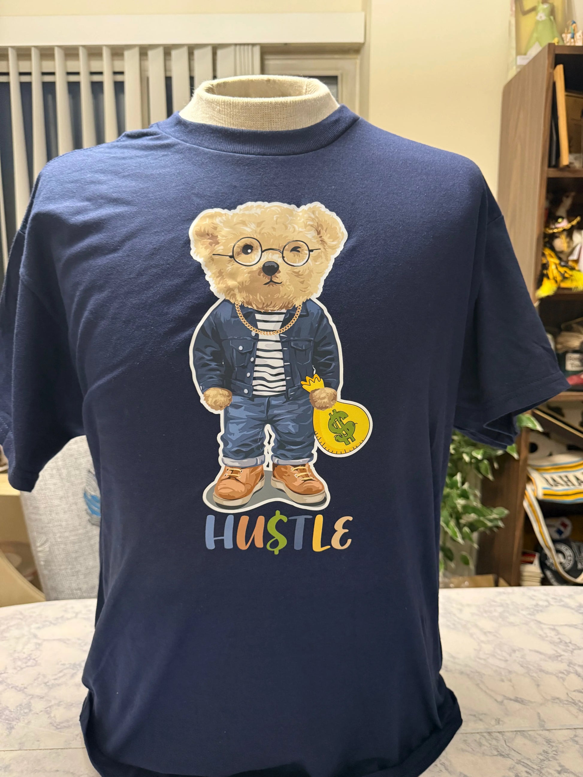 Hustle Bear Cotton T-Shirt Beauty by Dani