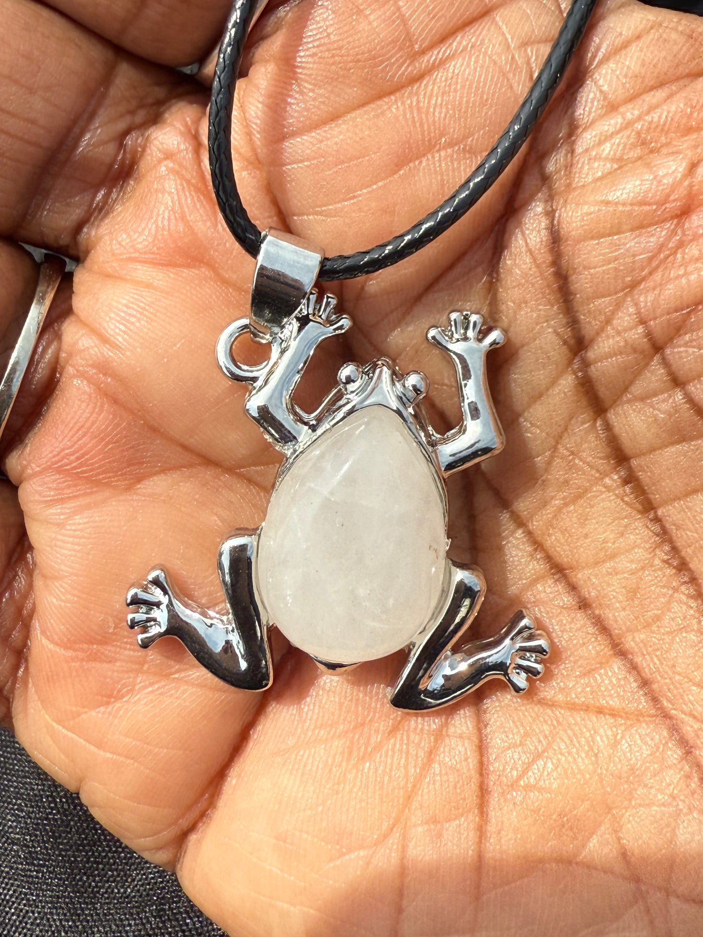 Frog Gem Necklace - 18" Stainless Steel Pendant