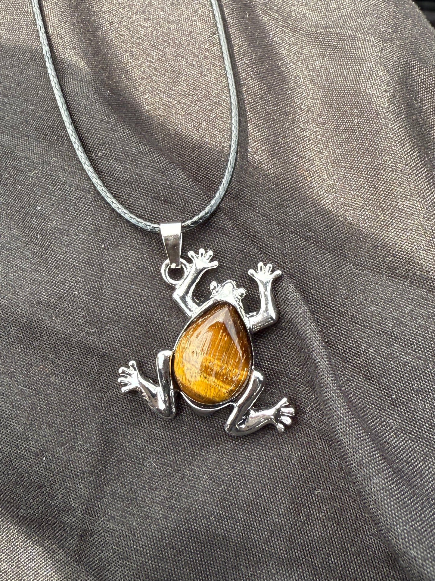 Frog Gem Necklace - 18" Stainless Steel Pendant