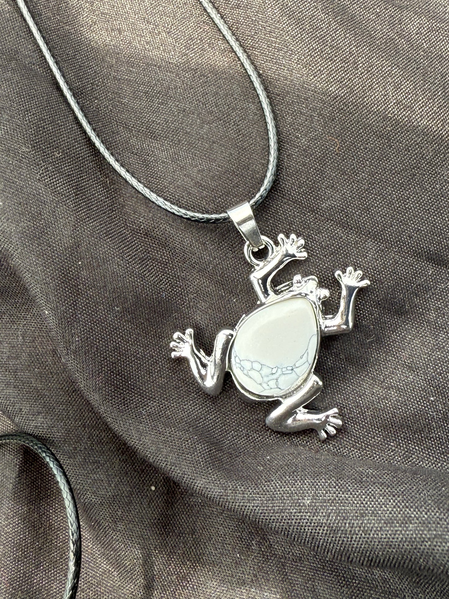Frog Gem Necklace - 18" Stainless Steel Pendant