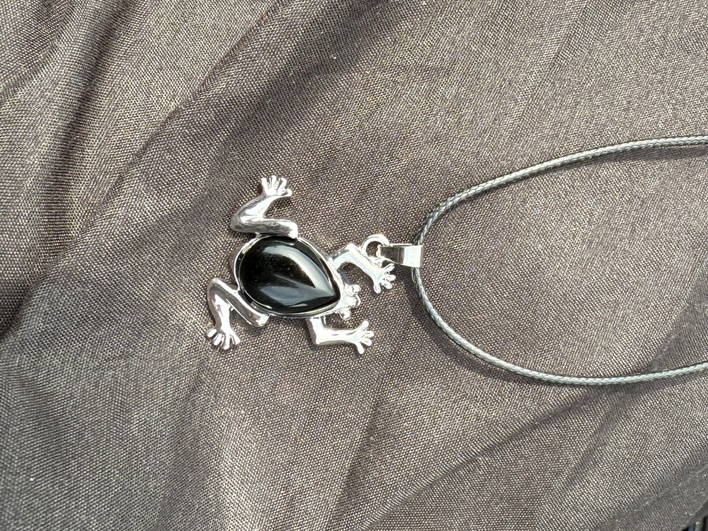Frog Gem Necklace - 18" Stainless Steel Pendant
