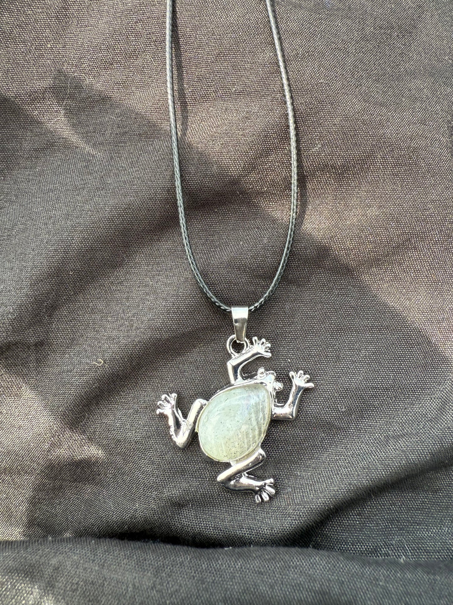 Frog Gem Necklace - 18" Stainless Steel Pendant