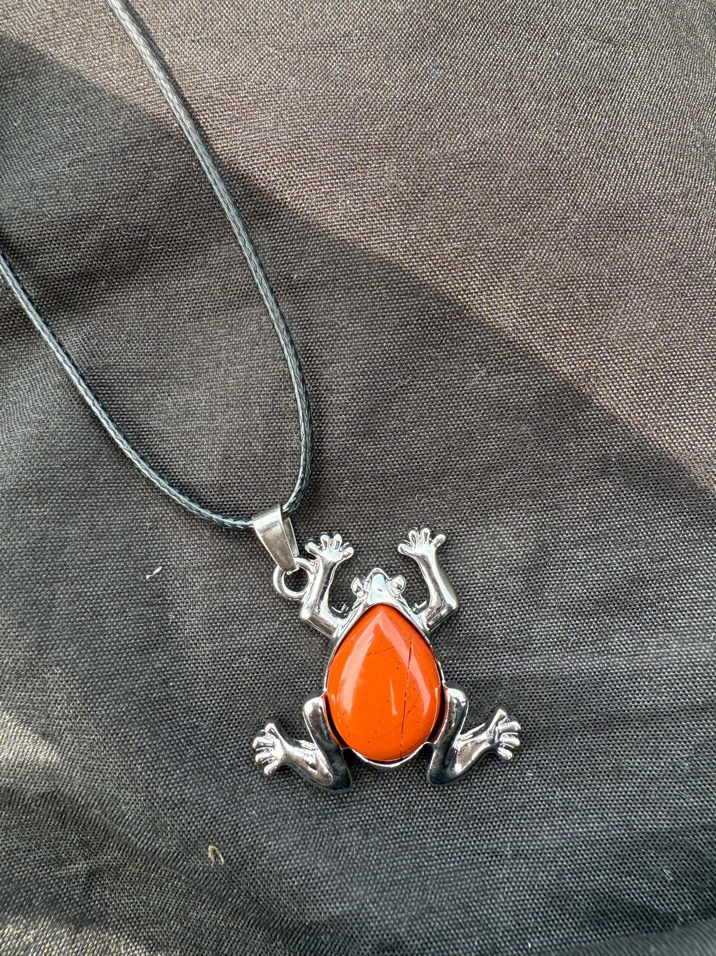 Frog Gem Necklace - 18" Stainless Steel Pendant