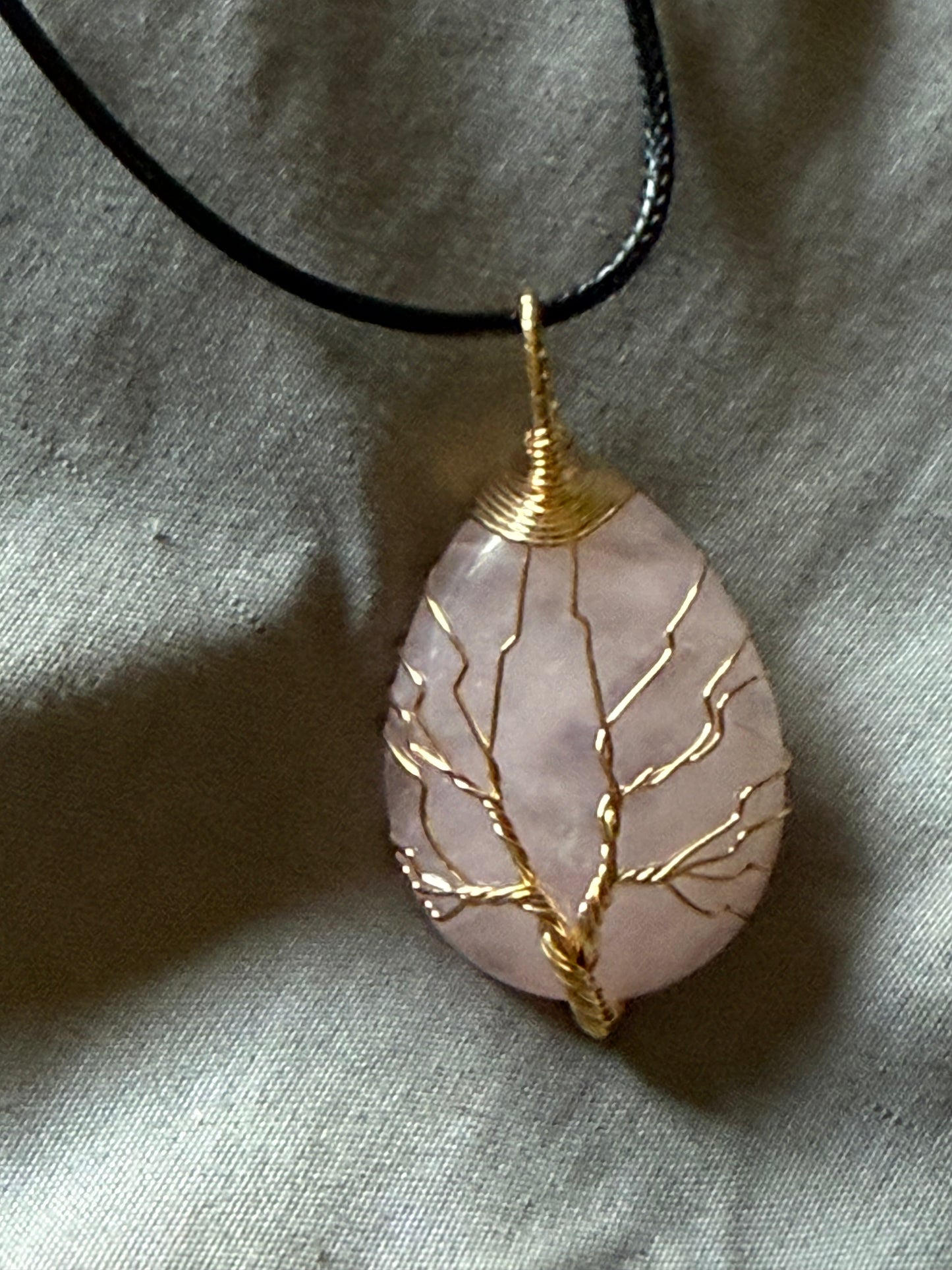 Goldtone Wire Gemstone Tree of Life Necklace