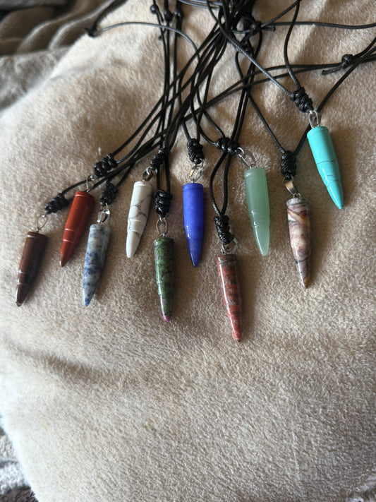 Ridged Gem Point Necklace