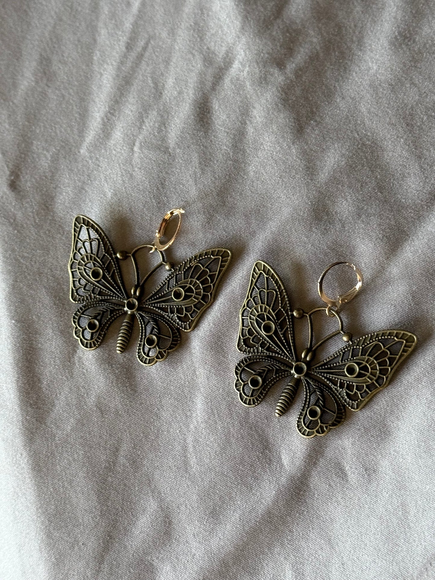 Butterfly Antique Gold Earrings