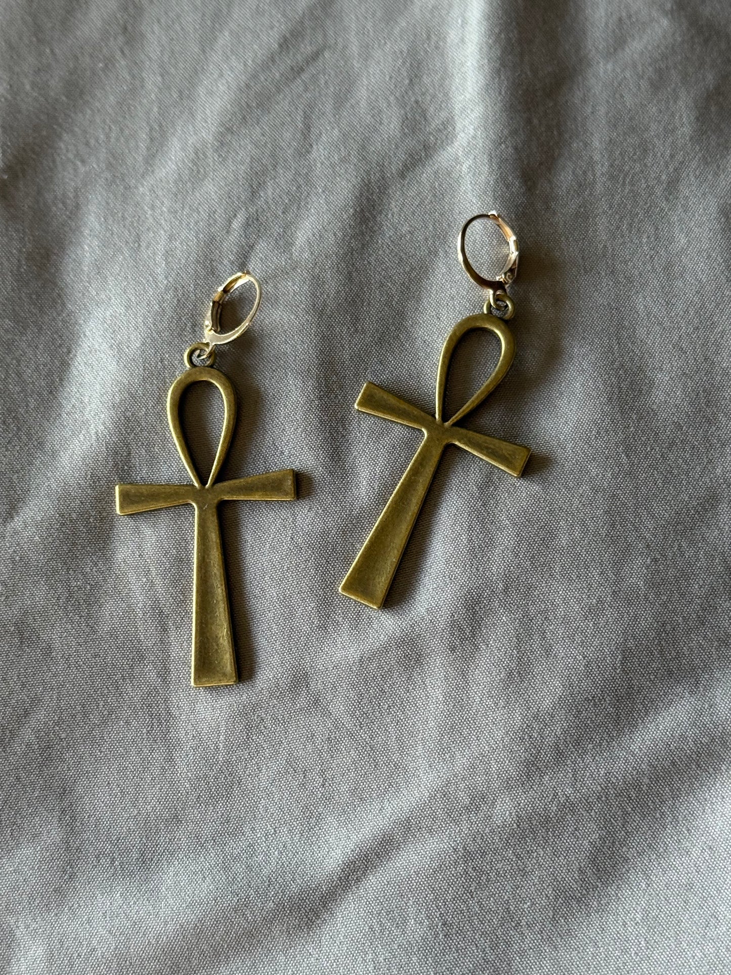 Ankh Stainless Steel Earrings