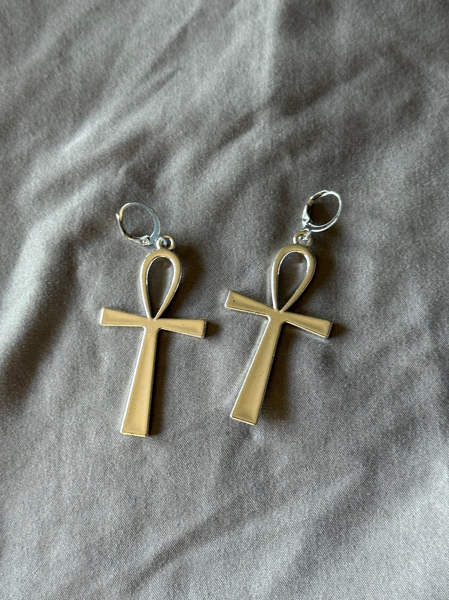 Ankh Stainless Steel Earrings