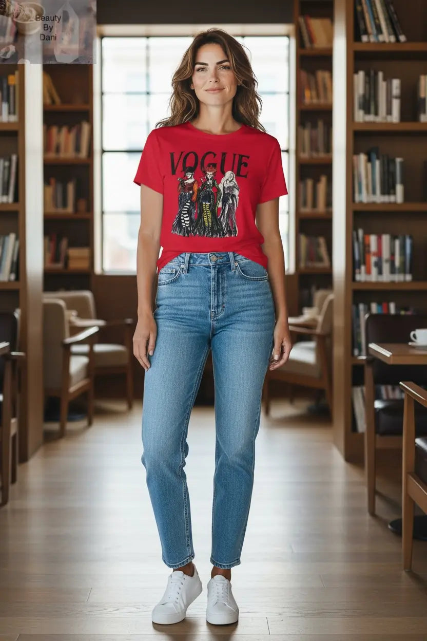Vogue Halloween T-Shirt - Stylish Spooky Season Wear Beauty by Dani